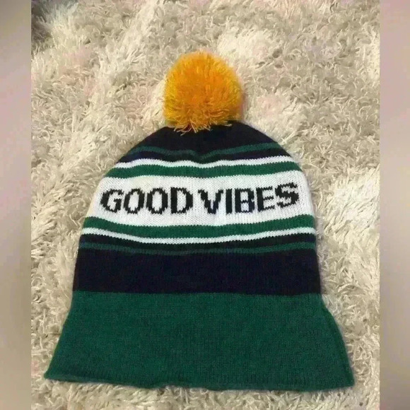 Old Navy Other - Old Navy Good Vibes Printed Knit Beanie for Men